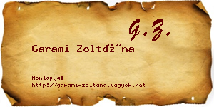Garami Zoltána névjegykártya